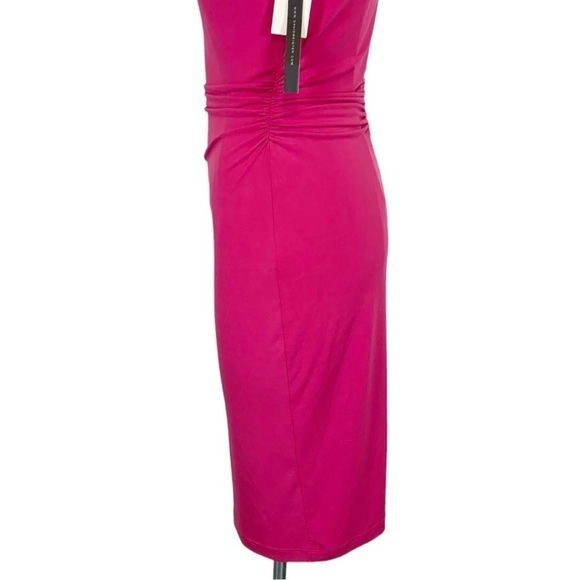 David Meister Ruched Cowl Neck Sleeveless Sheath Dress Pink Size Small NWT - Picture 10 of 14